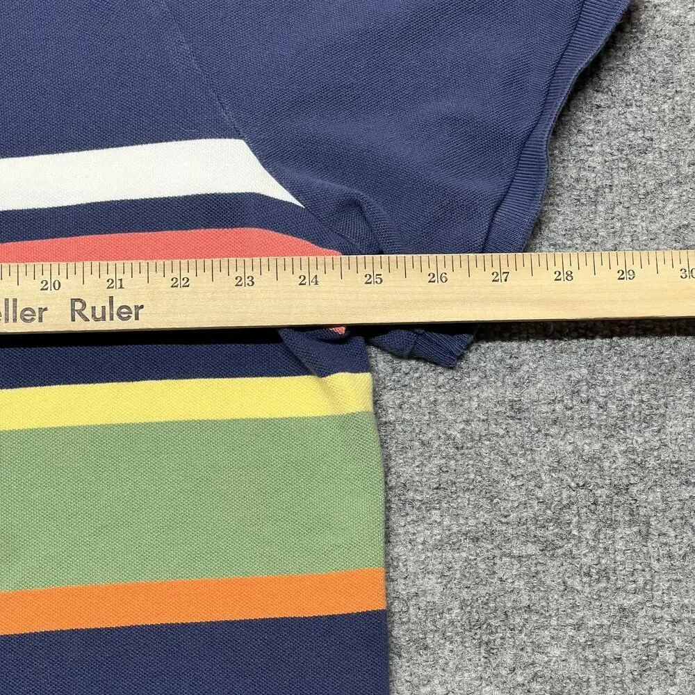 Polo Ralph Lauren Polo Shirt Mens 2XL Blue Multicolor Stripe Short Sleeve Pony